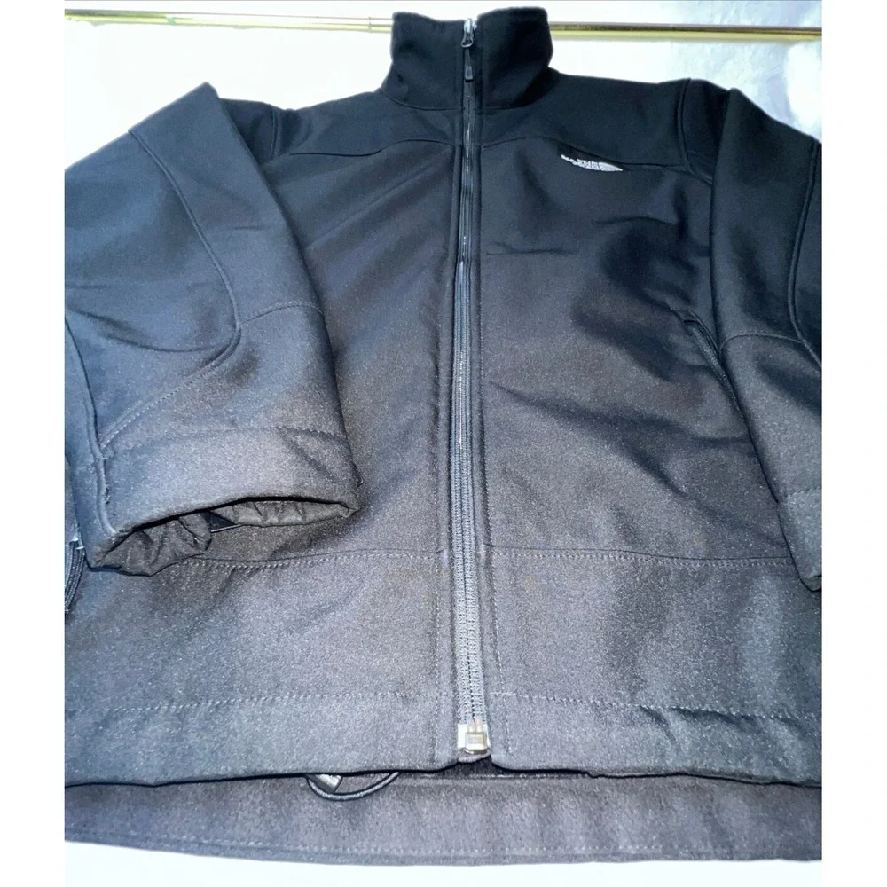 The North Face Jacket Mens M Black Lined Zip Pockets Mock Neck Fleece lining Out